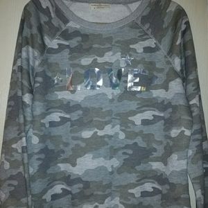 Camo LOVE Holographic long sleeve sweatshirt NEW
